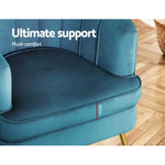 Artiss Armchair Velvet Blue Norvia - Furniture > Living Room