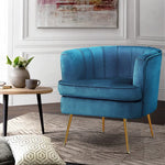 Artiss Armchair Velvet Blue Norvia - Furniture > Living Room