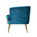 Artiss Armchair Velvet Blue Norvia - Furniture > Living Room