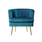 Artiss Armchair Velvet Blue Norvia - Furniture > Living Room