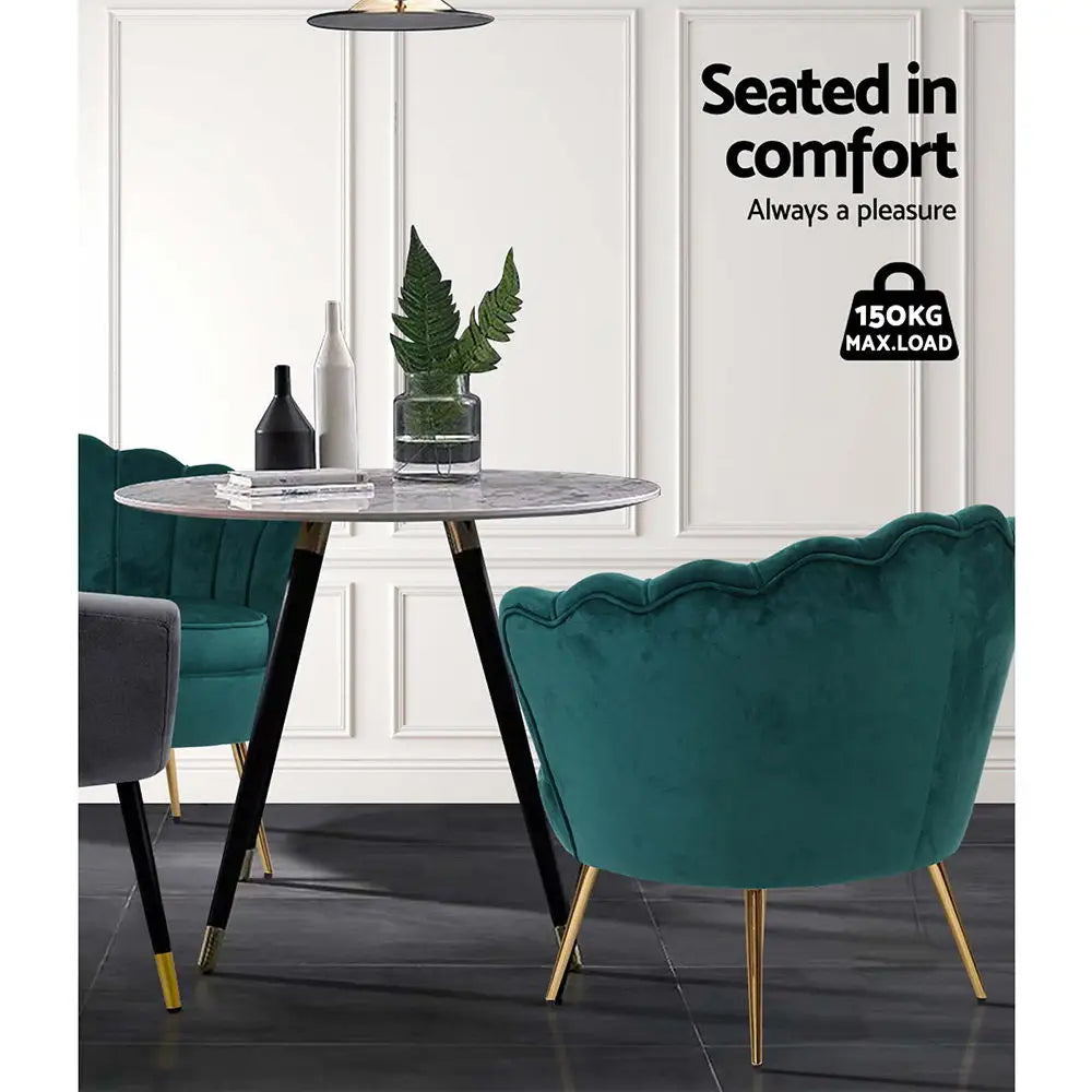 Artiss Armchair Velvet Green Callista - Furniture > Living Room