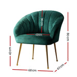 Artiss Armchair Velvet Green Eloise - Furniture > Living Room