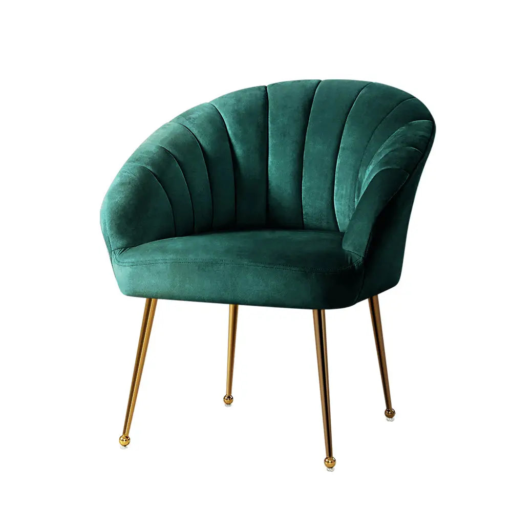 Artiss Armchair Velvet Green Eloise - Furniture > Living Room