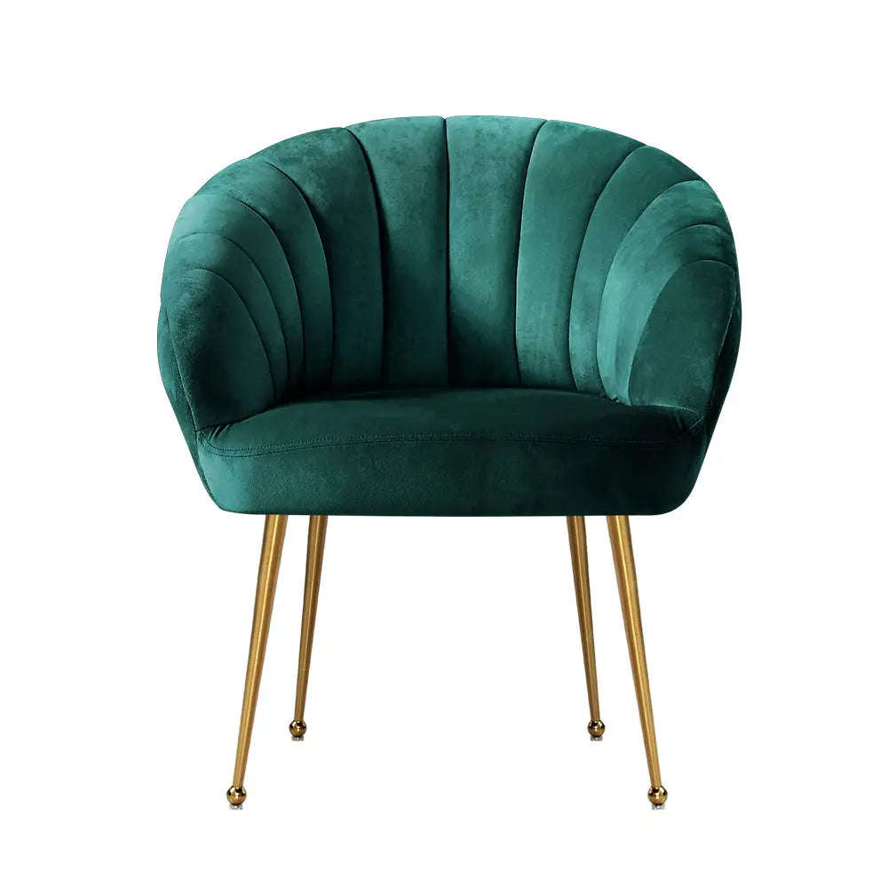 Artiss Armchair Velvet Green Eloise - Furniture > Living Room