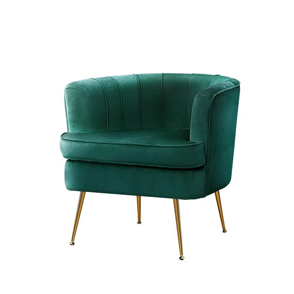 Artiss Armchair Velvet Green Norvia - Furniture > Living Room