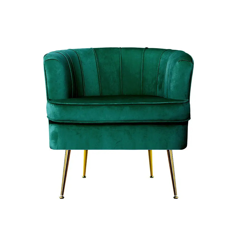 Artiss Armchair Velvet Green Norvia - Furniture > Living Room