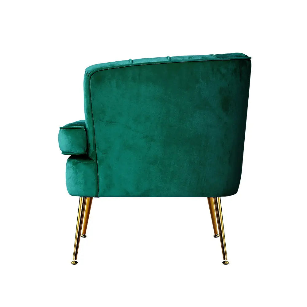 Artiss Armchair Velvet Green Norvia - Furniture > Living Room