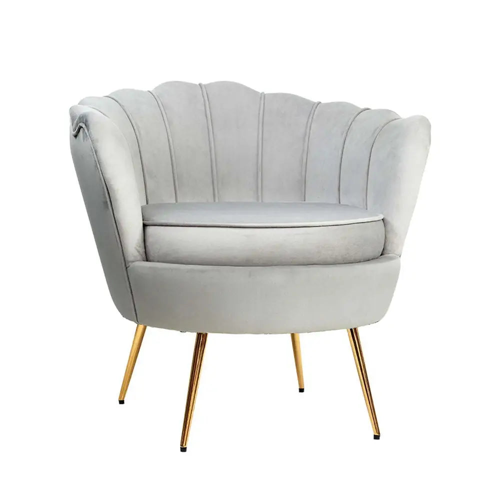 Artiss Armchair Velvet Grey Callista - Furniture > Living Room