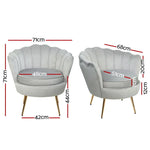 Artiss Armchair Velvet Grey Callista - Furniture > Living Room