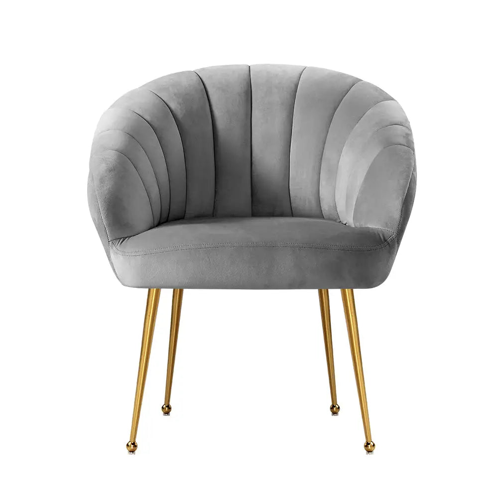 Artiss Armchair Velvet Grey Eloise - Furniture > Living Room