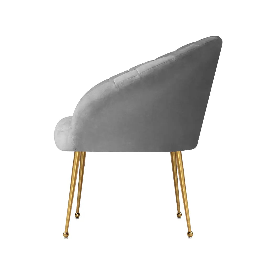 Artiss Armchair Velvet Grey Eloise - Furniture > Living Room