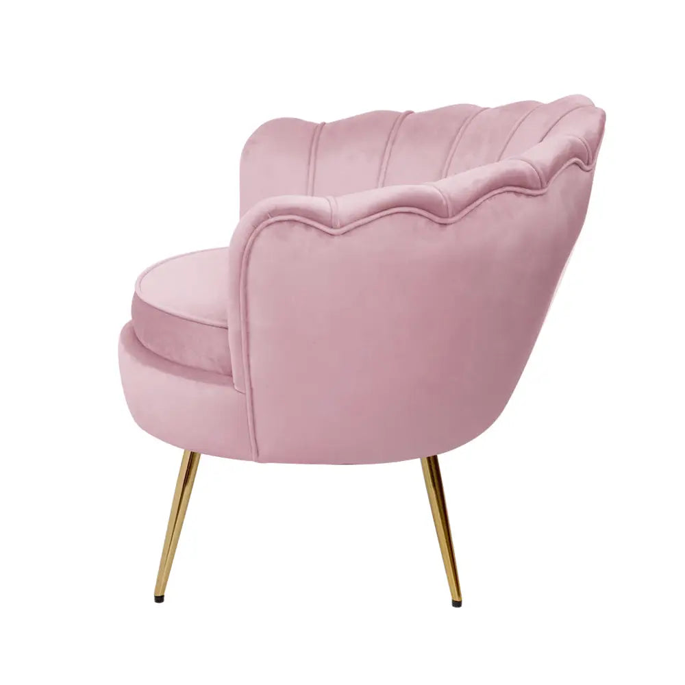 Artiss Armchair Velvet Pink Callista - Furniture > Living Room