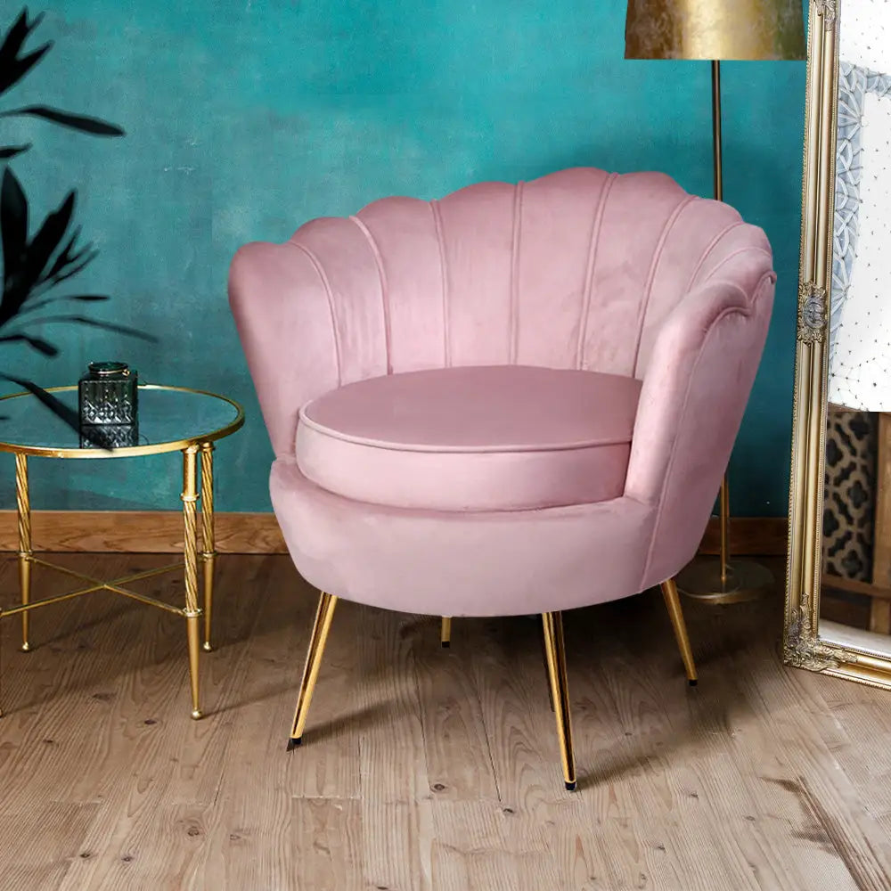 Artiss Armchair Velvet Pink Callista - Furniture > Living Room