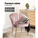 Artiss Armchair Velvet Pink Eloise - Furniture > Living Room