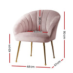 Artiss Armchair Velvet Pink Eloise - Furniture > Living Room
