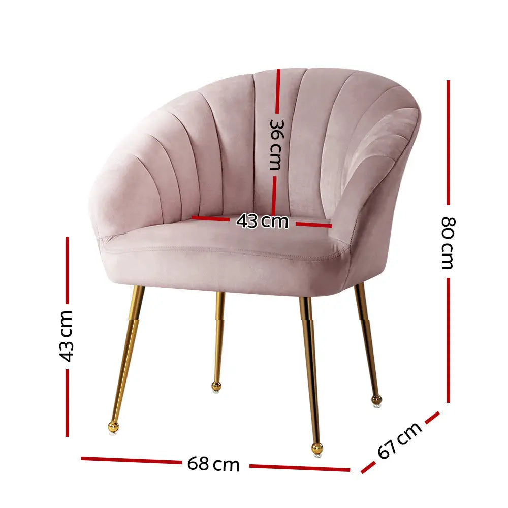 Artiss Armchair Velvet Pink Eloise - Furniture > Living Room