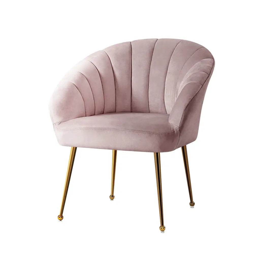 Artiss Armchair Velvet Pink Eloise - Furniture > Living Room