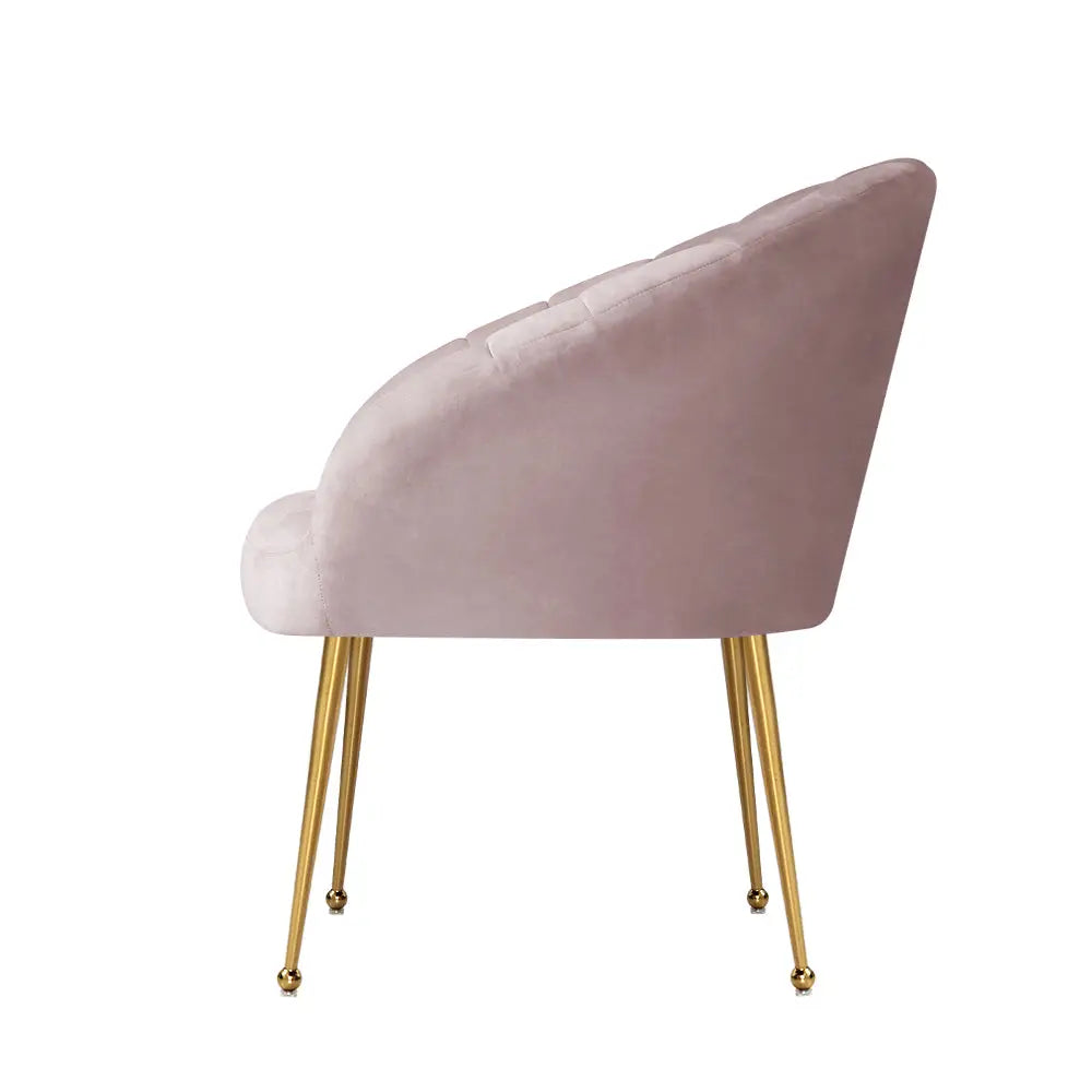 Artiss Armchair Velvet Pink Eloise - Furniture > Living Room
