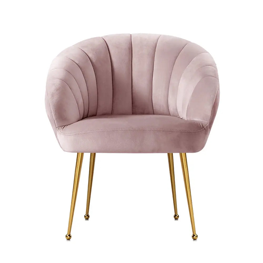 Artiss Armchair Velvet Pink Eloise - Furniture > Living Room