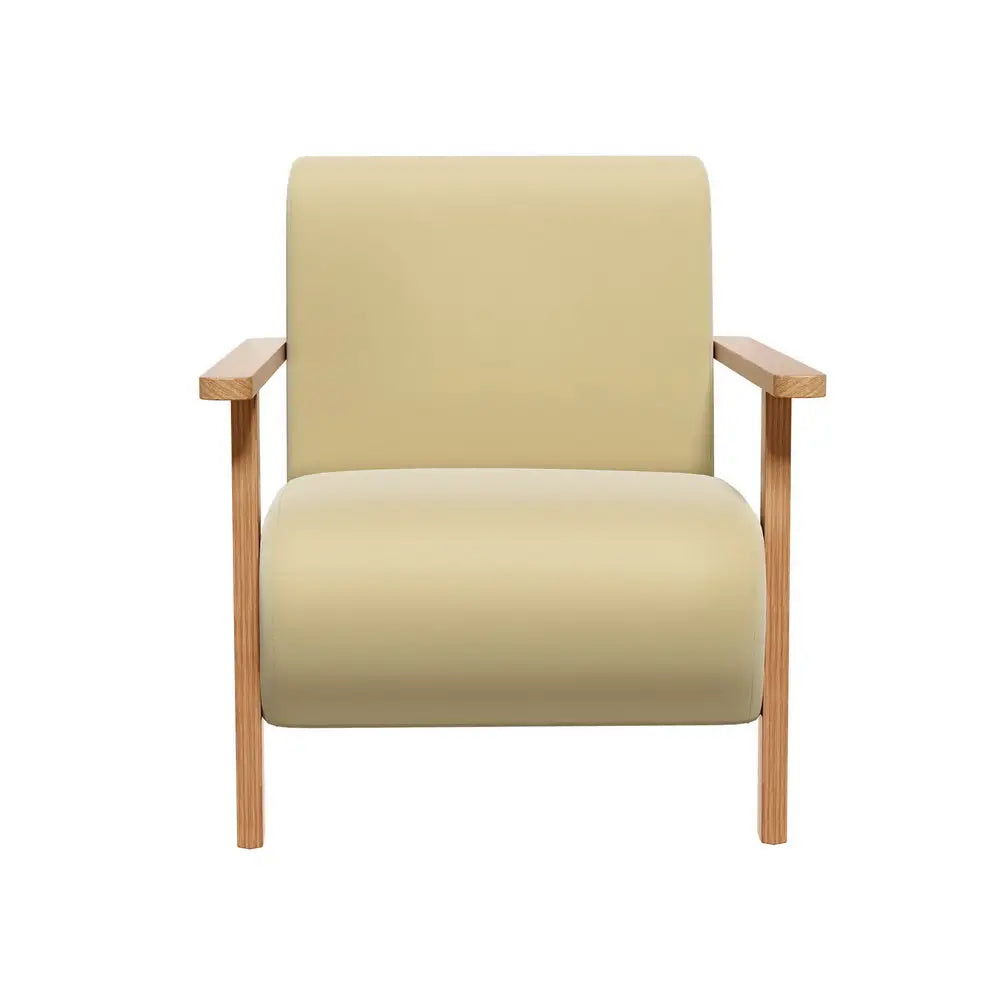 Artiss Armchair Velvet Yellow Olie - Furniture > Bar Stools & Chairs > Arm Chairs & Recliners
