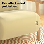 Artiss Armchair Velvet Yellow Olie - Furniture > Bar Stools & Chairs > Arm Chairs & Recliners