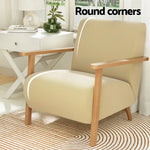 Artiss Armchair Velvet Yellow Olie - Furniture > Bar Stools & Chairs > Arm Chairs & Recliners