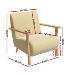 Artiss Armchair Velvet Yellow Olie - Furniture > Bar Stools & Chairs > Arm Chairs & Recliners
