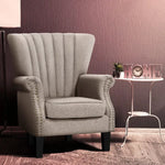Artiss Armchair Wingback Beige Andrew - Furniture > Bar Stools & Chairs > Arm Chairs & Recliners