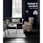 Artiss Armchair Wingback Beige Andrew - Furniture > Bar Stools & Chairs > Arm Chairs & Recliners