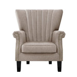 Artiss Armchair Wingback Beige Andrew - Furniture > Bar Stools & Chairs > Arm Chairs & Recliners