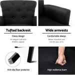 Artiss Armchair Wingback Charcoal Lothair - Furniture > Bar Stools & Chairs