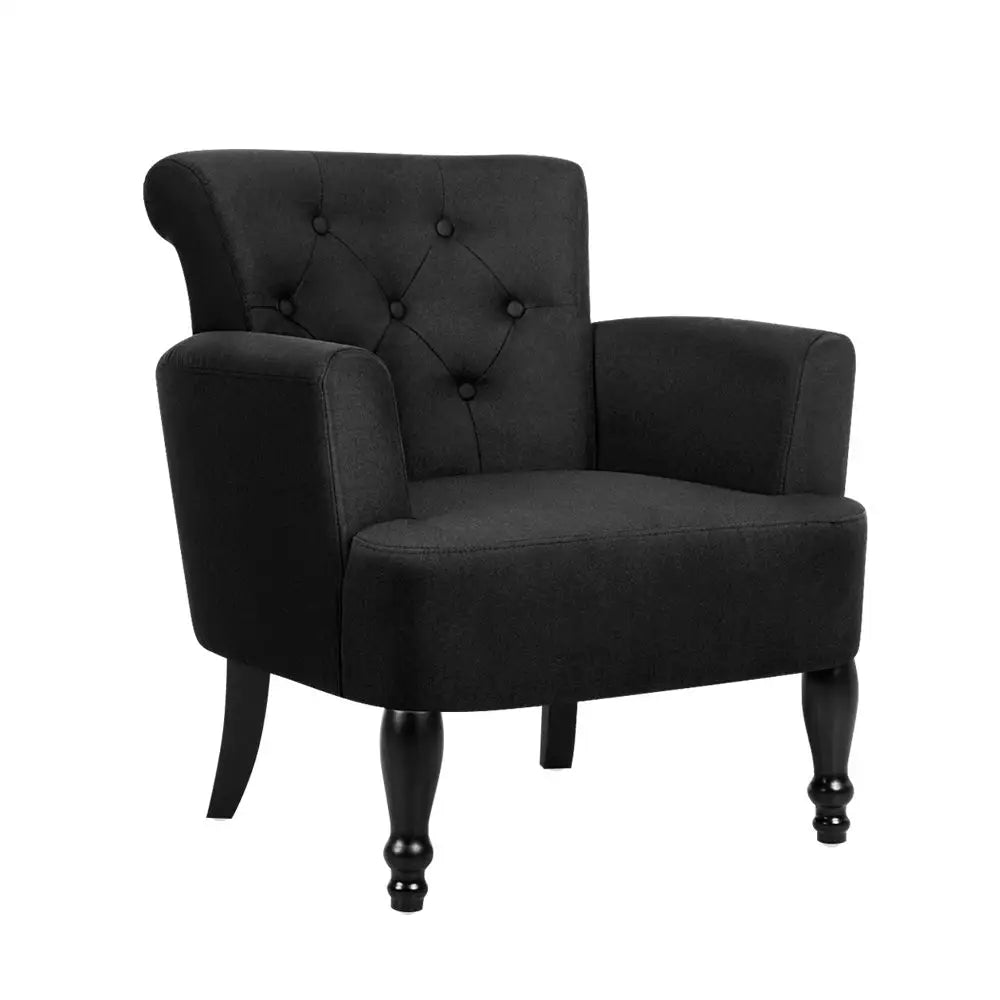 Artiss Armchair Wingback Charcoal Lothair - Furniture > Bar Stools & Chairs