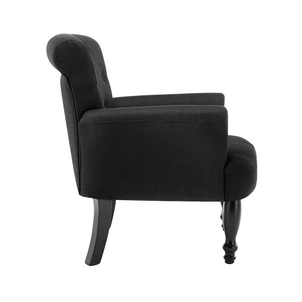 Artiss Armchair Wingback Charcoal Lothair - Furniture > Bar Stools & Chairs