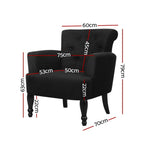 Artiss Armchair Wingback Charcoal Lothair - Furniture > Bar Stools & Chairs