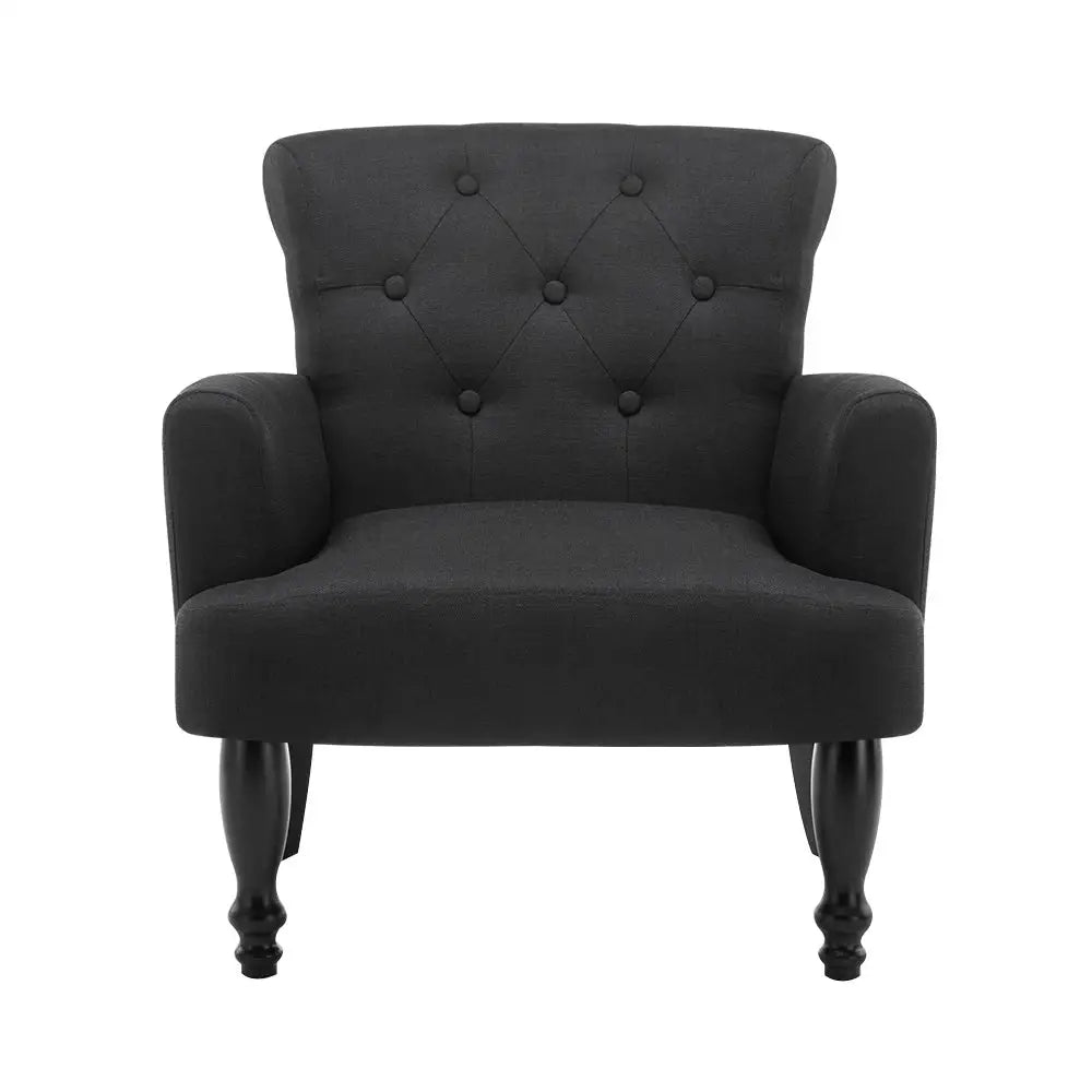 Artiss Armchair Wingback Charcoal Lothair - Furniture > Bar Stools & Chairs