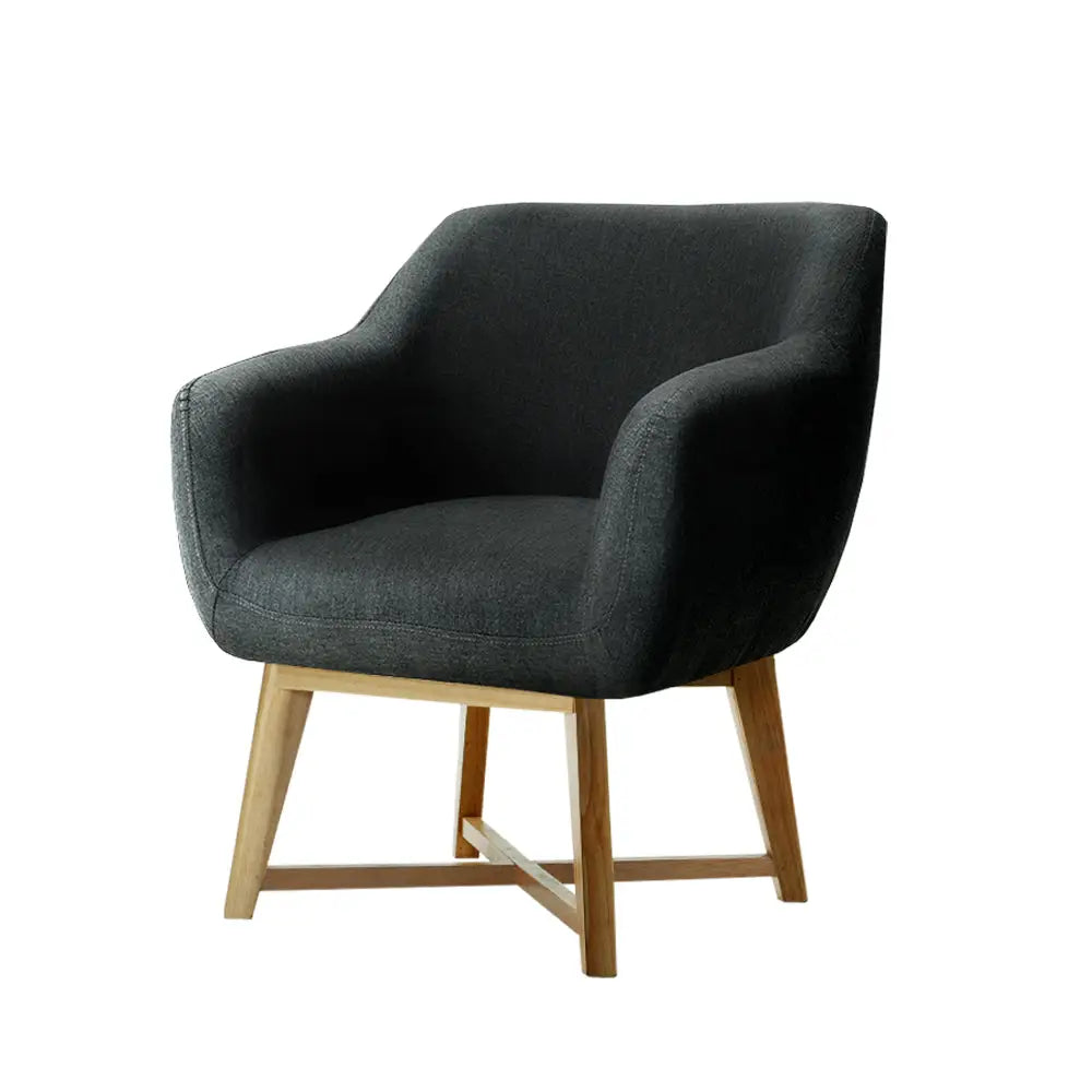 Artiss Aston Tub Accent Chair Charcoal - Furniture > Bar Stools & Chairs > Arm Chairs & Recliners