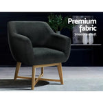 Artiss Aston Tub Accent Chair Charcoal - Furniture > Bar Stools & Chairs > Arm Chairs & Recliners