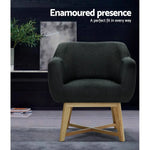Artiss Aston Tub Accent Chair Charcoal - Furniture > Bar Stools & Chairs > Arm Chairs & Recliners