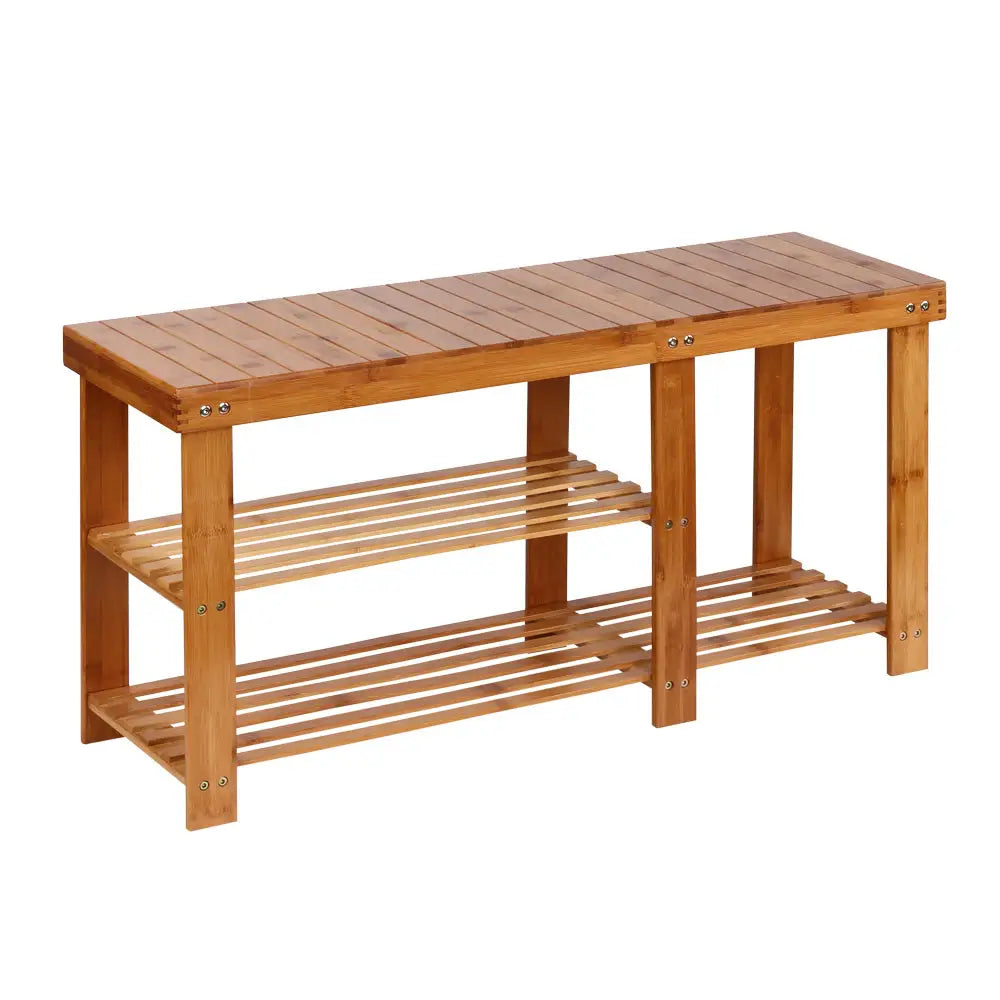 Artiss Bamboo Shoe Rack Bench - Furniture > Living Room