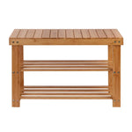 Artiss Bamboo Shoe Rack Wooden Seat Bench Organiser Shelf Stool - Furniture > Living Room