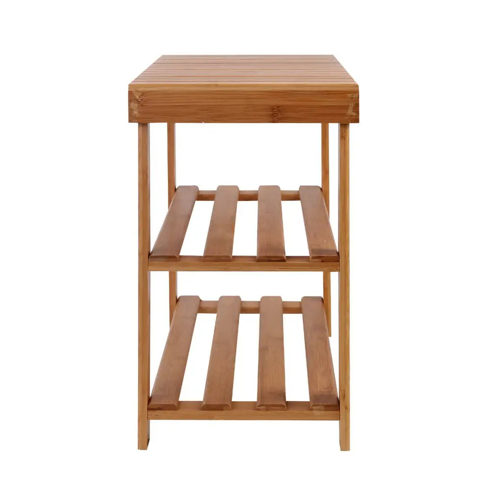 Artiss Bamboo Shoe Rack Wooden Seat Bench Organiser Shelf Stool - Furniture > Living Room