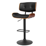 Artiss Bar Stools Gas Lift Leather All Black - Furniture > Bar Stools & Chairs > Table & Bar Stools