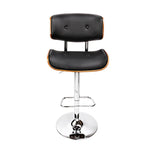 Artiss Bar Stools Gas Lift Leather Black - Furniture > Bar Stools & Chairs