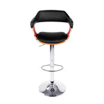 Artiss Bar Stools Gas Lift Leather w/Armrest Black - Furniture > Bar Stools & Chairs