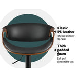 Artiss Bar Stools Gas Lift Leather w/Armrest - Furniture > Bar Stools & Chairs > Table & Bar Stools