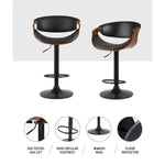 Artiss Bar Stools Gas Lift Leather w/Armrest - Furniture > Bar Stools & Chairs > Table & Bar Stools