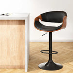 Artiss Bar Stools Gas Lift Leather w/Armrest - Furniture > Bar Stools & Chairs > Table & Bar Stools