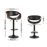 Artiss Bar Stools Gas Lift Leather w/Armrest - Furniture > Bar Stools & Chairs > Table & Bar Stools
