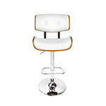 Artiss Bar Stools Gas Lift Leather White - Furniture > Bar Stools & Chairs