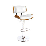 Artiss Bar Stools Gas Lift Leather White - Furniture > Bar Stools & Chairs